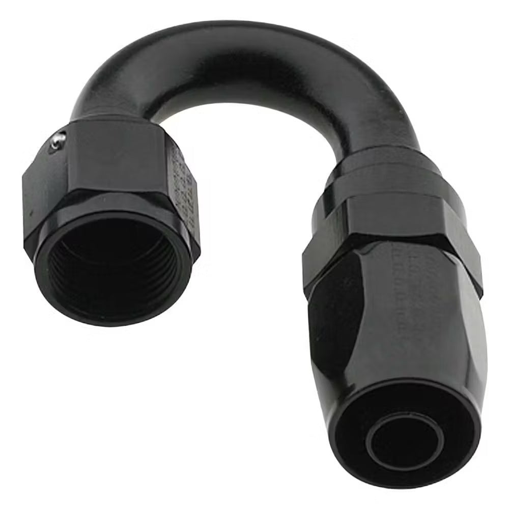 Hose Fitting #8 180 Deg. to #6 Hose Black